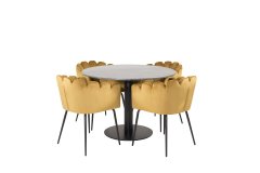 Venture Design AB Set za blagovaonski stol i stolice 106x75 cm crno žuti