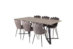 Venture Design AB Set za blagovaonski stol i stolice 75x180x90 cm stol, 54x82.5x44.5 cm stolica, siva