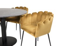 Venture Design AB Set za blagovaonski stol i stolice 106x75 cm crno žuti