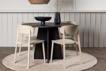 Venture Design AB Set blagovaonskog stola i stolica, okrugli stol 110x75 cm, crni i bež