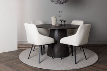 Venture Design AB Set blagovaonskog stola i stolica Lanzo Rosie, stol 120x75 cm, bež i crna