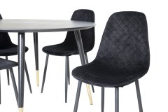 Venture Design AB Set za blagovanje s stolom Dipp i Polar, stol 115 cm, stolice 52x86x44 cm, crne boje
