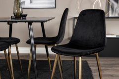 Venture Design AB Set za blagovanje, stol i stolice, 75x120x85 cm, crne boje