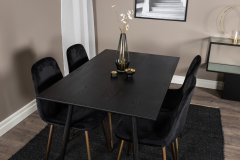 Venture Design AB Set za blagovanje, stol i stolice, 75x120x85 cm, crne boje