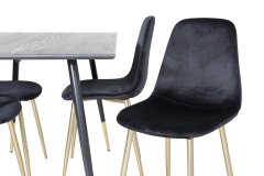 Venture Design AB Set za blagovanje, stol i stolice, 75x120x85 cm, crne boje