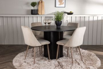 Venture Design AB Set blagovaonskog stola i stolica Olivia Night, stol 110x75 cm, stolica 56x87x49 cm, crno-smeđa