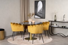 Venture Design AB Set za blagovanje Estelle Limhamn stol 106x75 cm stolica 54x77x61 cm žuta