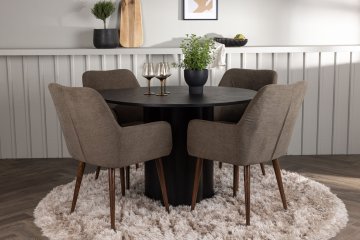 Venture Design AB Blagovaonski set Olivia blagovaonski stol i stolica Tomorrow, stol 110x75 cm, crno-smeđa