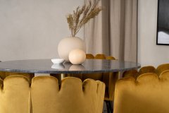 Venture Design AB Set za blagovanje Estelle Limhamn stol 106x75 cm stolica 54x77x61 cm žuta