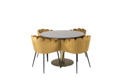 Venture Design AB Set za blagovanje Estelle Limhamn stol 106x75 cm stolica 54x77x61 cm žuta