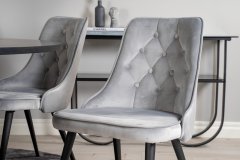 Venture Design AB Set za blagovanje okrugli stol 140 cm, stolica 66x88,5x50 cm, crna, svijetlo siva