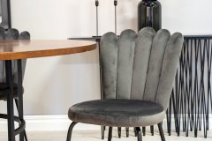 Venture Design AB Set za blagovanje okrugli stol 140x75 cm smeđe i sive boje, stol i stolice