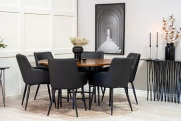 Venture Design AB Blagovaonski set Copenhagen okrugli stol i Comfort stolice 140x75 cm smeđa crna