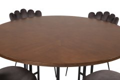 Venture Design AB Set za blagovanje okrugli stol 140x75 cm smeđe i sive boje, stol i stolice