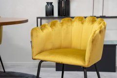 Venture Design AB Set za blagovanje, okrugli stol 140x75 cm, smeđa i žuta, stol i stolice