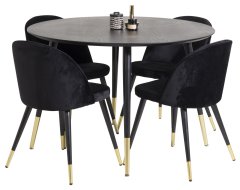 Venture Design AB Set za blagovanje Dipp stol 115 cm stolica 57x76,5x50 cm crna
