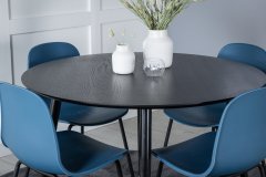 Venture Design AB Set za blagovanje Stol i stolice Dipp i Arctic Stol 115 cm Stolica 47,5x82x49 cm Crna Plava