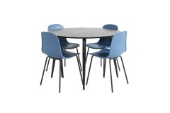 Venture Design AB Set za blagovanje Stol i stolice Dipp i Arctic Stol 115 cm Stolica 47,5x82x49 cm Crna Plava