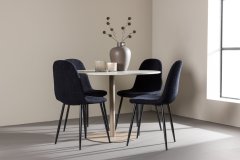 Venture Design AB Set za blagovaonski stol i stolice Lycke s Polar stolom 110x75 cm, bež i crna