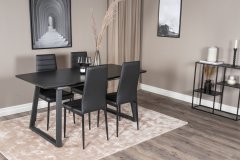 Venture Design AB Set za blagovanje Inca stol 75x160x85 cm stolica 48x98x42 cm crna