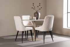 Venture Design AB Set za blagovaonski stol i stolice Lycke s stolom Leone 110x75 cm bež