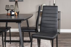 Venture Design AB Set za blagovanje Inca stol 75x160x85 cm stolica 48x98x42 cm crna
