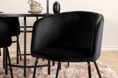 Venture Design AB Set za blagovaonski stol i stolice, okrugli stol 140x74 cm, stolica 55x78x55 cm, crna
