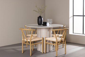 Venture Design AB Blagovaonski set Olivia stol i Alfons stolice stol 110x75 cm bež