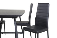 Venture Design AB Set za blagovanje Inca stol 75x160x85 cm stolica 48x98x42 cm crna