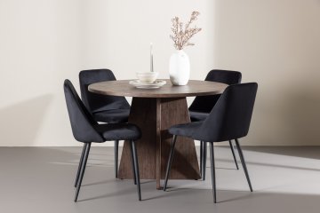 Venture Design AB Blagovaonski set Bootcut stol za blagovanje i noćne stolice 110x75 cm Mocca crna