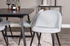 Venture Design AB Set za blagovanje Inca stol 75x160x85 cm stolica 57x76,5x50 cm crna svijetlosiva
