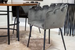 Venture Design AB Set za blagovanje, okrugli stol 140x75 cm, smeđa i siva, stol i stolice
