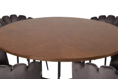 Venture Design AB Set za blagovanje, okrugli stol 140x75 cm, smeđa i siva, stol i stolice