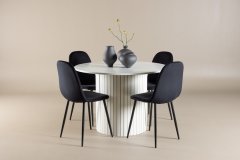 Venture Design AB Set za blagovanje okrugli stol za blagovanje i četiri stolice 110x75 cm bijela crna