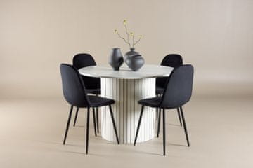 Venture Design AB Set za blagovanje okrugli stol za blagovanje i četiri stolice 110x75 cm bijela crna