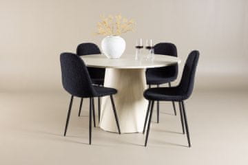 Venture Design AB Blagovaonski set okrugli stol 120x75 cm bijeli prani i crni