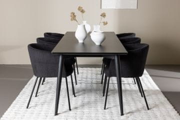 Venture Design AB Blagovaonski set Ellis stol za blagovanje s Berit stolicom za blagovanje 230x85x75 cm crni