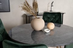 Venture Design AB Set za blagovanje Estelle stol 106x75 cm stolica 66x88,5x50 cm tamnosiva zelena