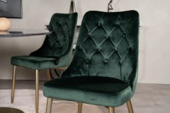 Venture Design AB Set za blagovanje Estelle stol 106x75 cm stolica 66x88,5x50 cm tamnosiva zelena