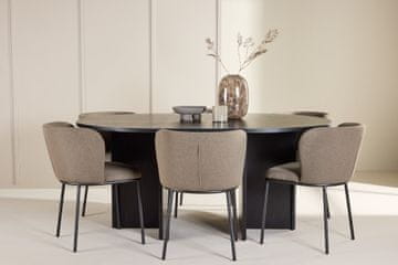 Venture Design AB Blagovaonski set Strada stol s 6 stolica Edina 120x74 cm crno-smeđi