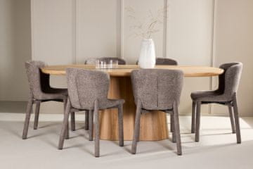 Venture Design AB Set blagovaonskog stola i stolica Stjärnö stol 200x90 cm i 6 Astoria stolica smeđa
