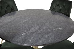 Venture Design AB Set za blagovanje Estelle stol 106x75 cm stolica 66x88,5x50 cm tamnosiva zelena