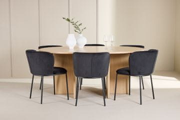 Venture Design AB Set blagovaonskog stola i stolica Strada stol i 6 Edina stolica 120x74 cm bijeli prani crni