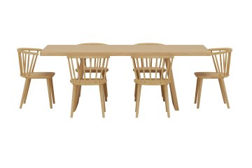 Venture Design AB Set blagovaonskog stola i stolica Logga stol s 6 Bobby stolica 210x100x76 cm prirodni