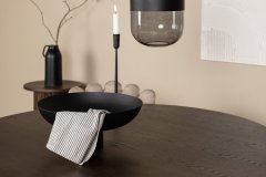 Venture Design AB Set za blagovaonski stol i stolice Stone okrugli stol i Limhamn svijetle stolice Stol 120x74 cm Stolica 42x82x44 cm Crna Bež