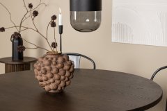Venture Design AB Set za blagovaonski stol i stolice Stone i Tempe, stol 120x74 cm, crni, moka, tamnosivi, tamnosmeđi