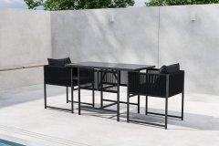 Venture Design AB Set za blagovanje na balkonu Noto stol 120x61x73 cm crni