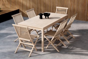 Venture Design AB Blagovaonski set Kenya 180x90x75 cm Bijeli pranje