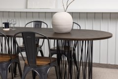 Venture Design AB Set za blagovaonski stol i stolice Stone Oval i Tempe 74x220x100 cm Crni
