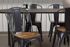 Venture Design AB Set za blagovaonski stol i stolice Stone Oval i Tempe 74x220x100 cm Crni